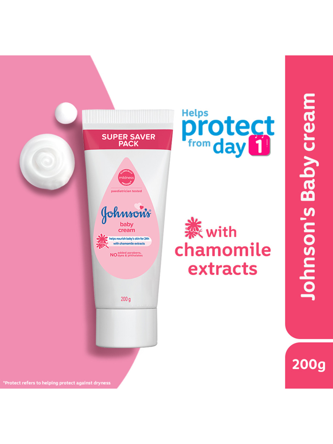 Johnsons Baby Cream with Chamomile Extracts & Glycerin - 200 g