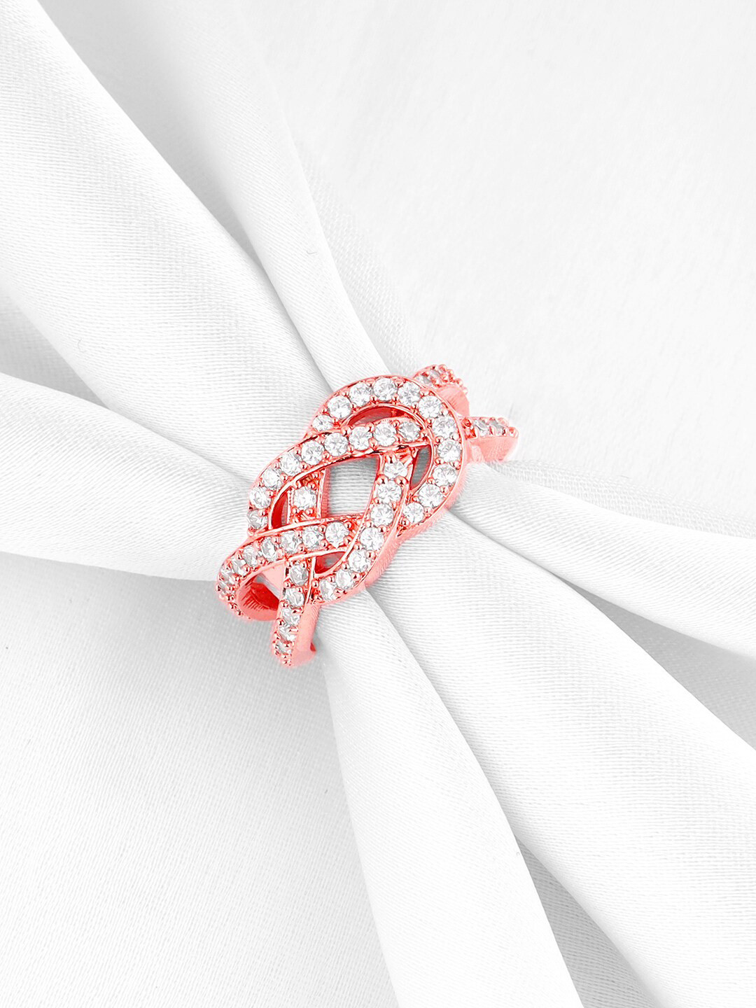 GIVA Rose Gold-Plated  925 Sterling Silver Celtic Knot Finger Ring