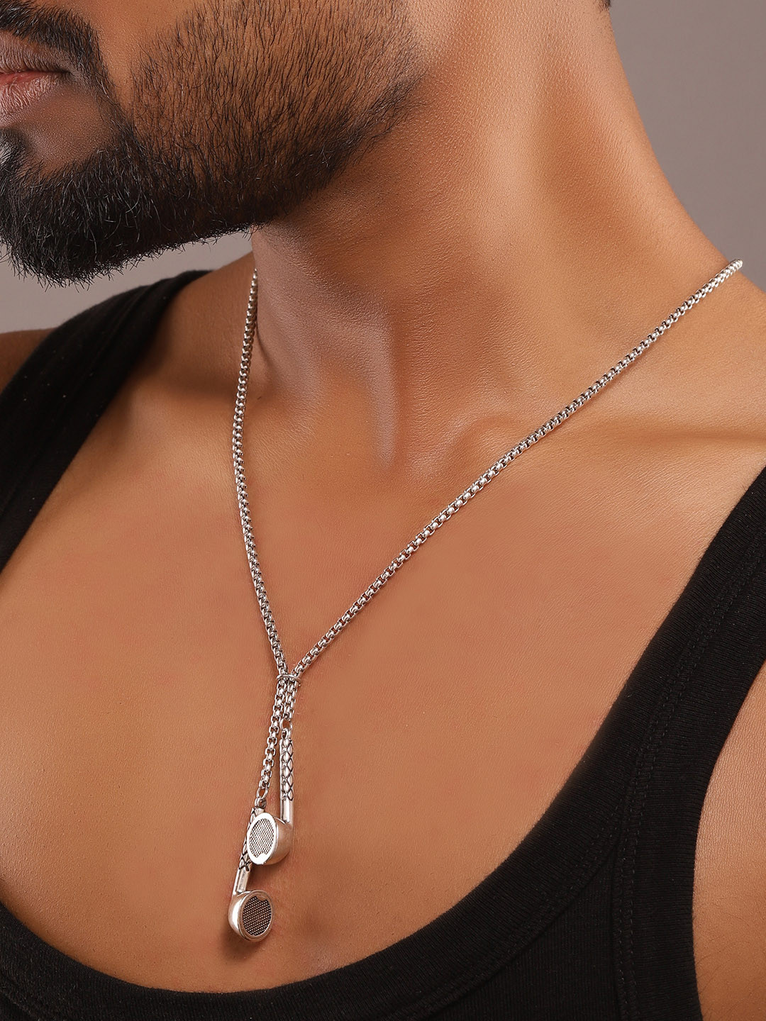 The Roadster Lifestyle Co Silver-Plated Headphone Pendent Chain