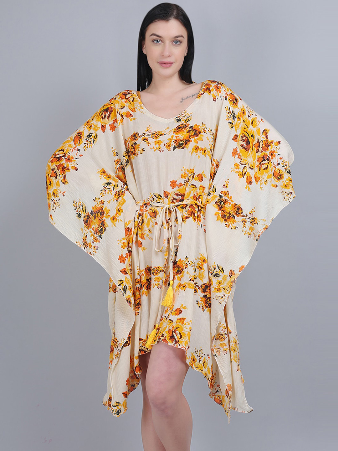 mod & shy Printed Swimwear Cover Up Kaftan Dress