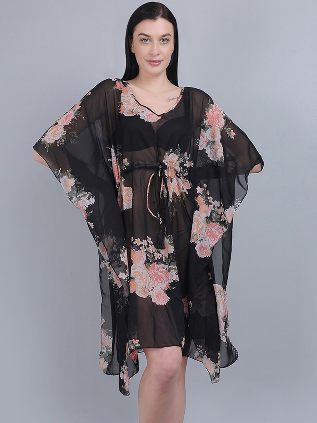 mod & shy Printed Kaftan Swimwear Cover Up Top