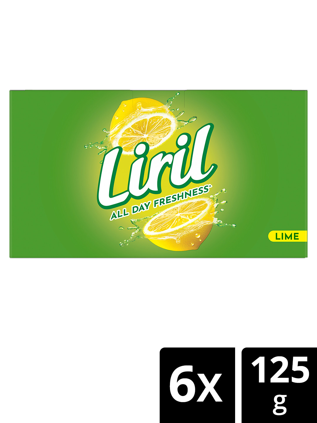 Liril Set of 6 Lime Bathing Bar to Feel the Citrus Burst of Freshness - 125 g each