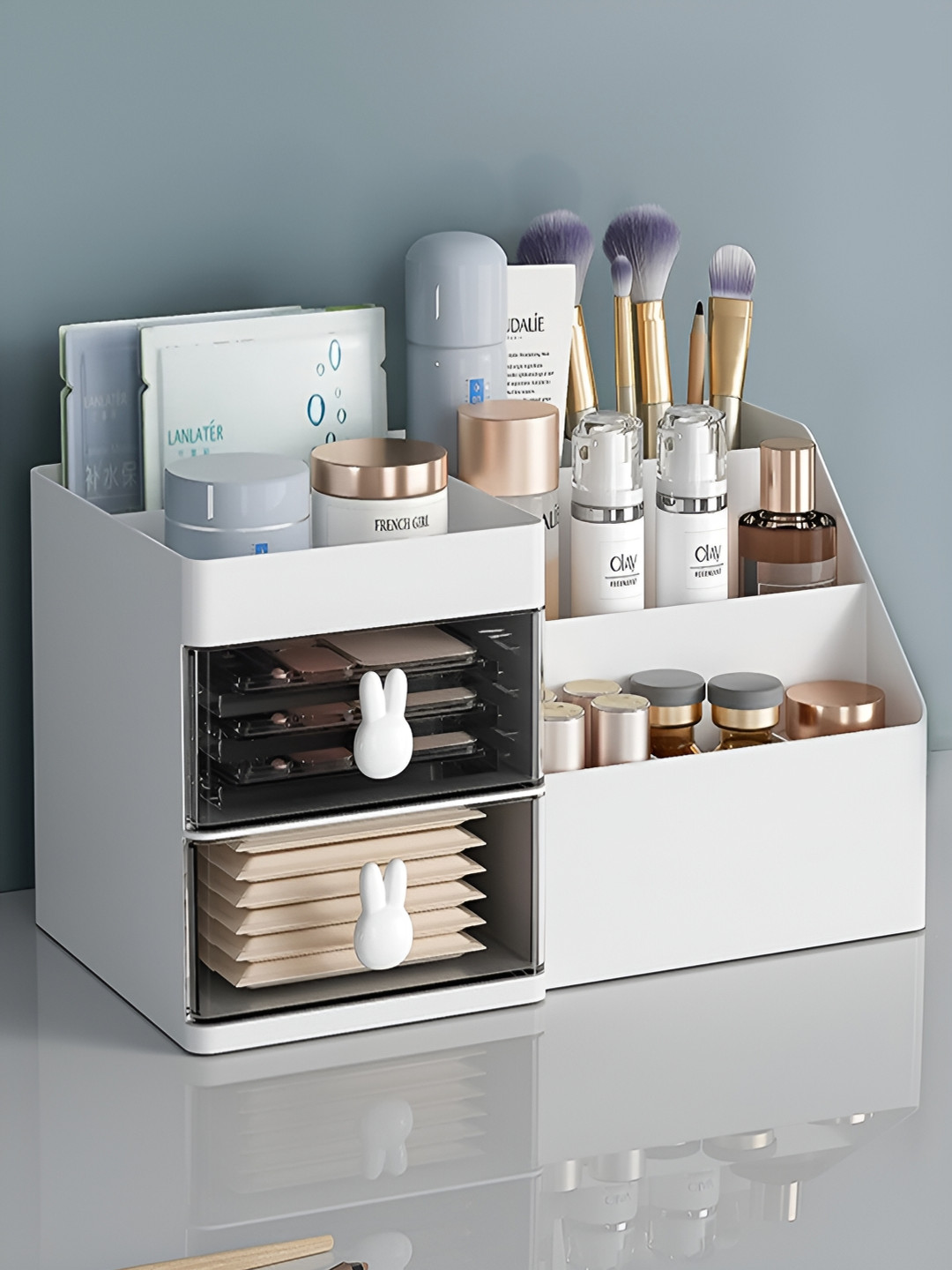 HOUSE OF QUIRK White 2 Drawer Makeup Organizer