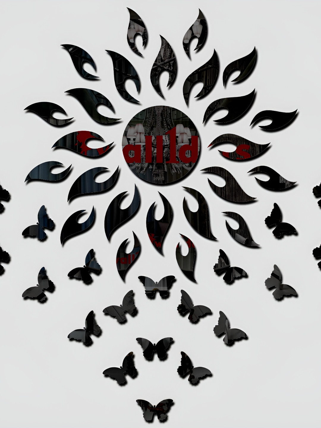 Wall1ders 20-Pcs Black Butterfly Wall Stickers
