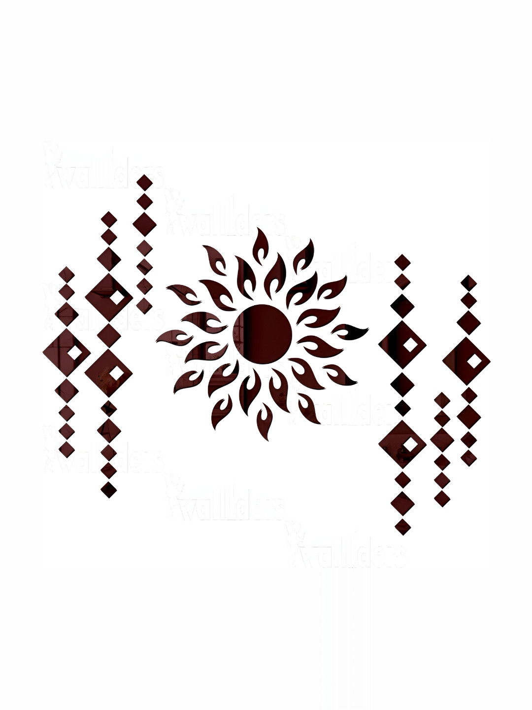 Wall1ders Brown Sun Diamond Wall Sticker