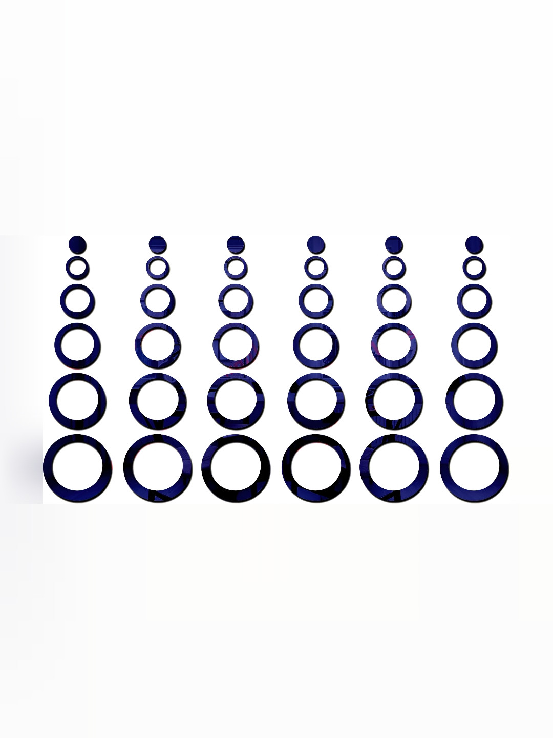 Wall1ders 36-pcs Blue Ring 3D Acrylic Mirror Wall Stickers