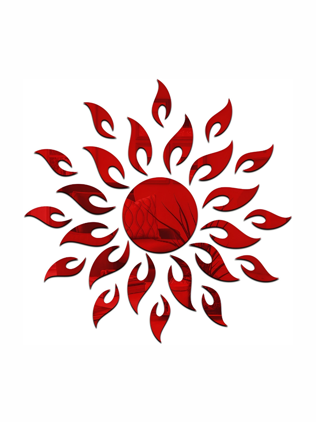 Wall1ders Red 3D Mirror Wall Sticker