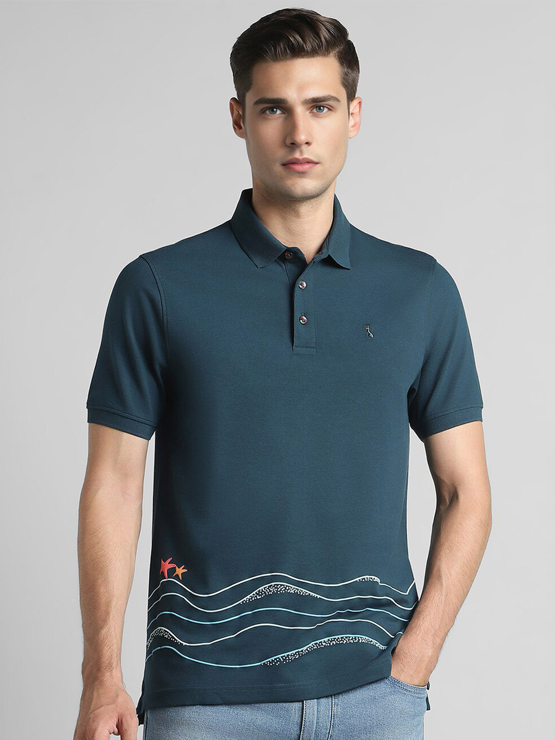 SIMON CARTER LONDON Polo Collar Slim Fit T-shirt