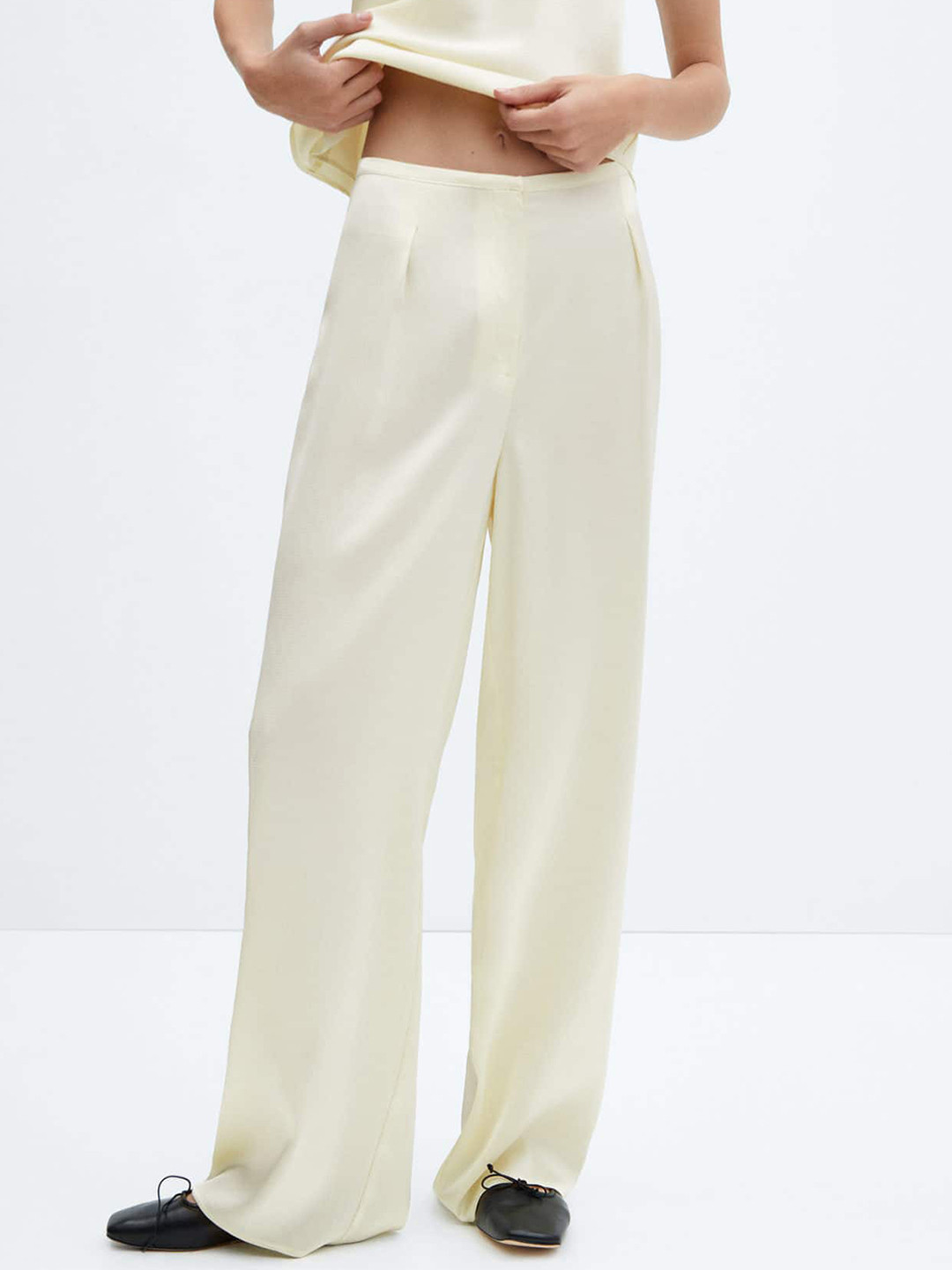 MANGO Women Satin Trousers