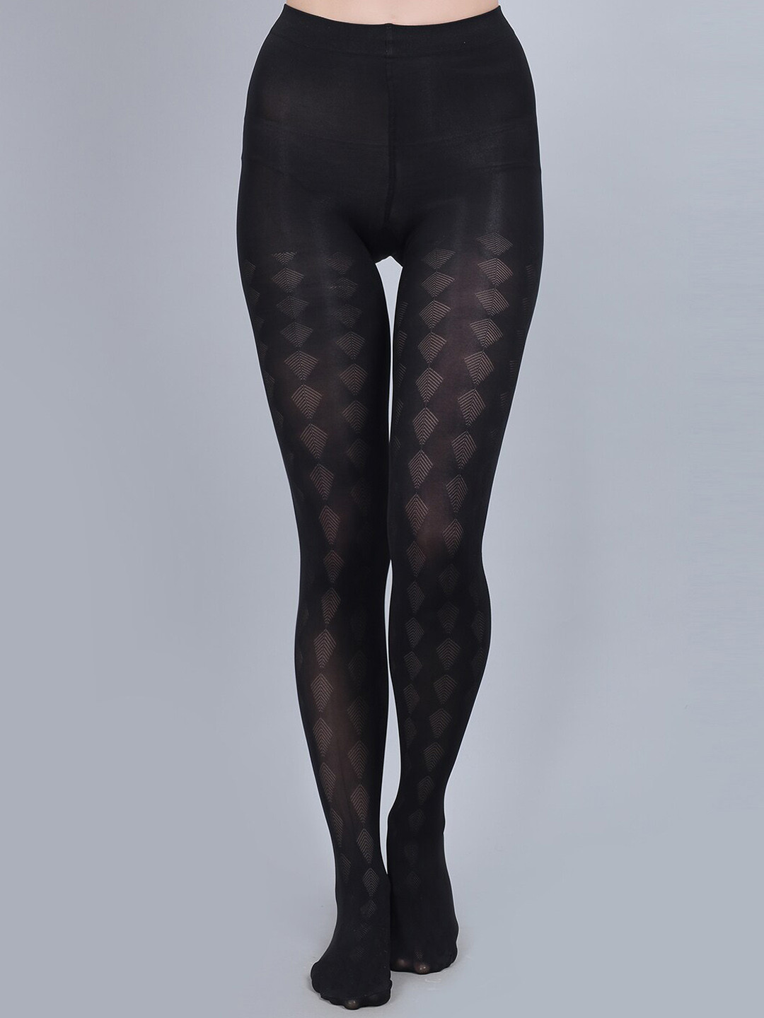 mod & shy Self-Design High-Waist Semi Sheer Pantyhose Stockings