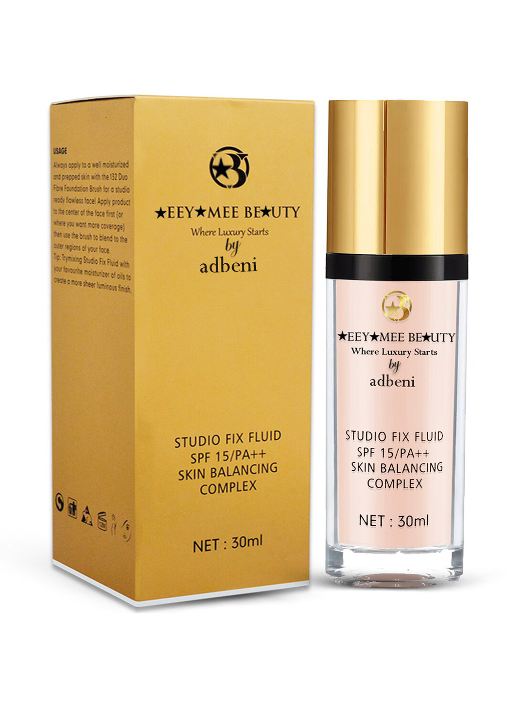 Adbeni Studio Fix Fluid Foundation SPF 15 PA++ - 30ml - NC15