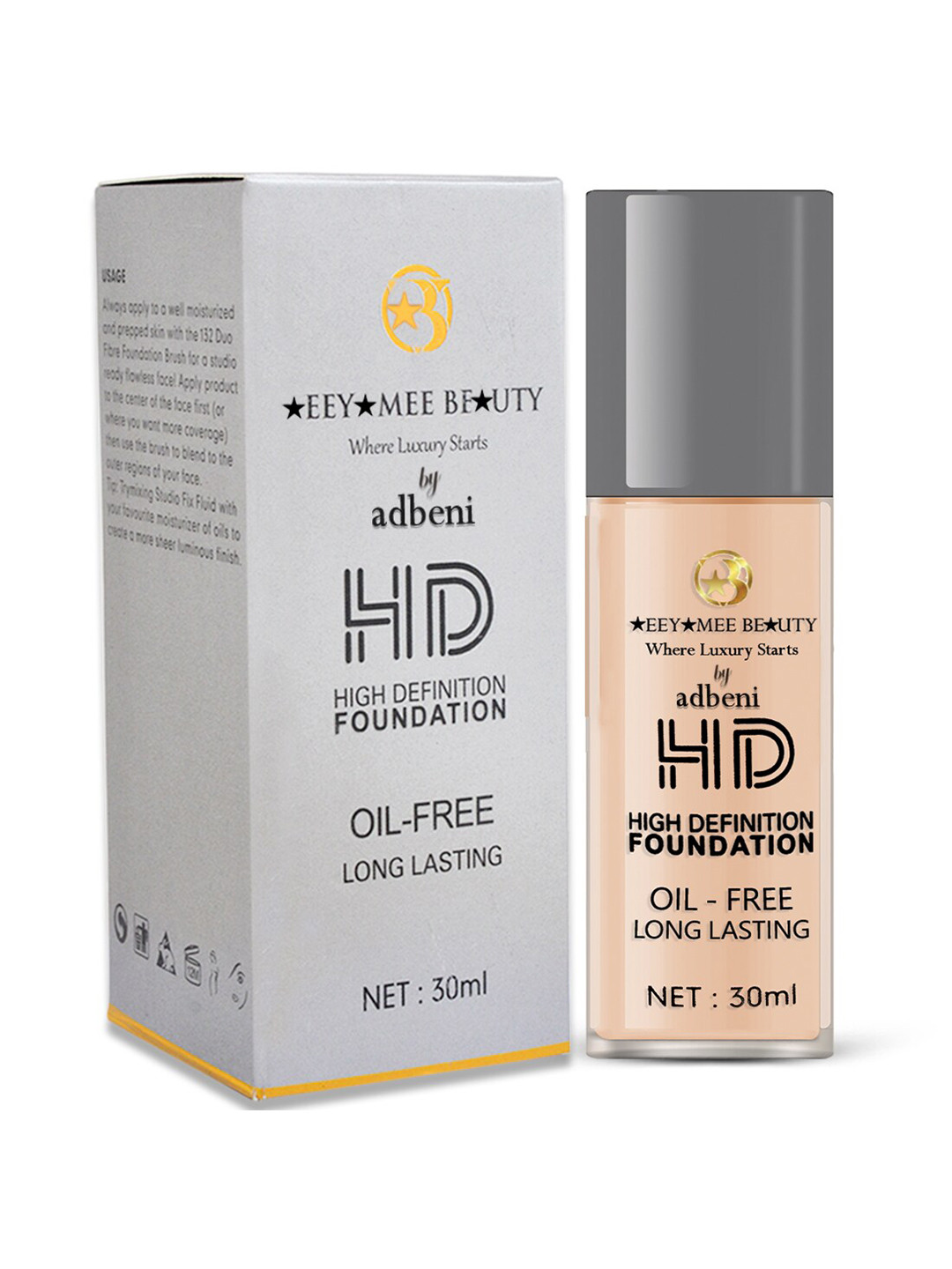 Adbeni Radiant Glow HD Foundation - 30ml - NC20