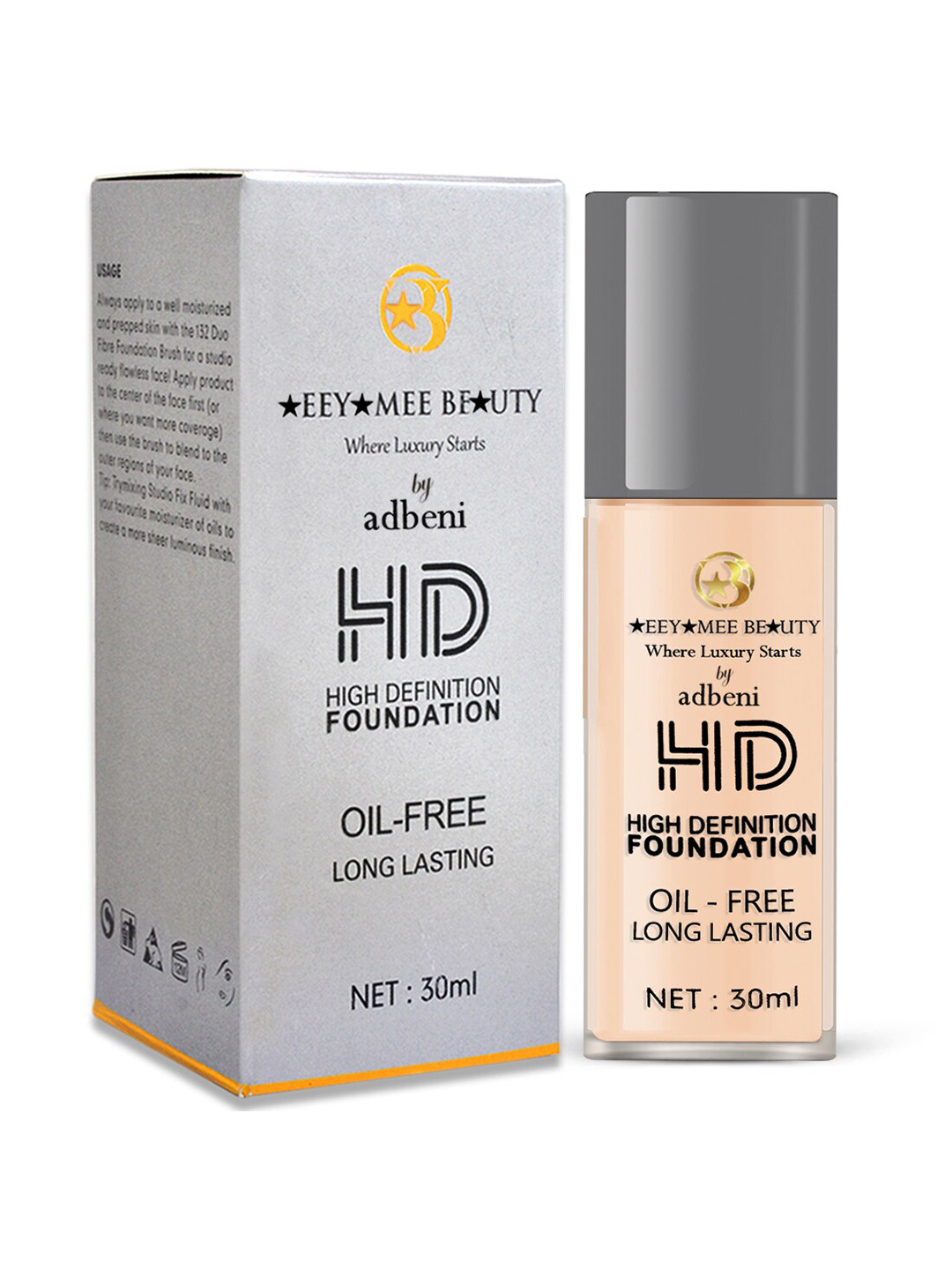Adbeni Radiant Glow HD Foundation - 30ml - NC10