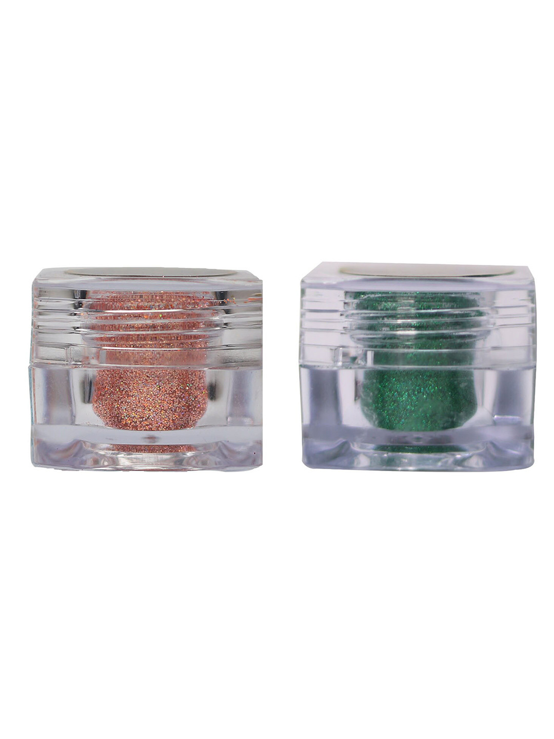 Veoni BELLE Set of 2 HD Holographic Glitter Eyeshadow 5 g each - Peach & Emerald Green