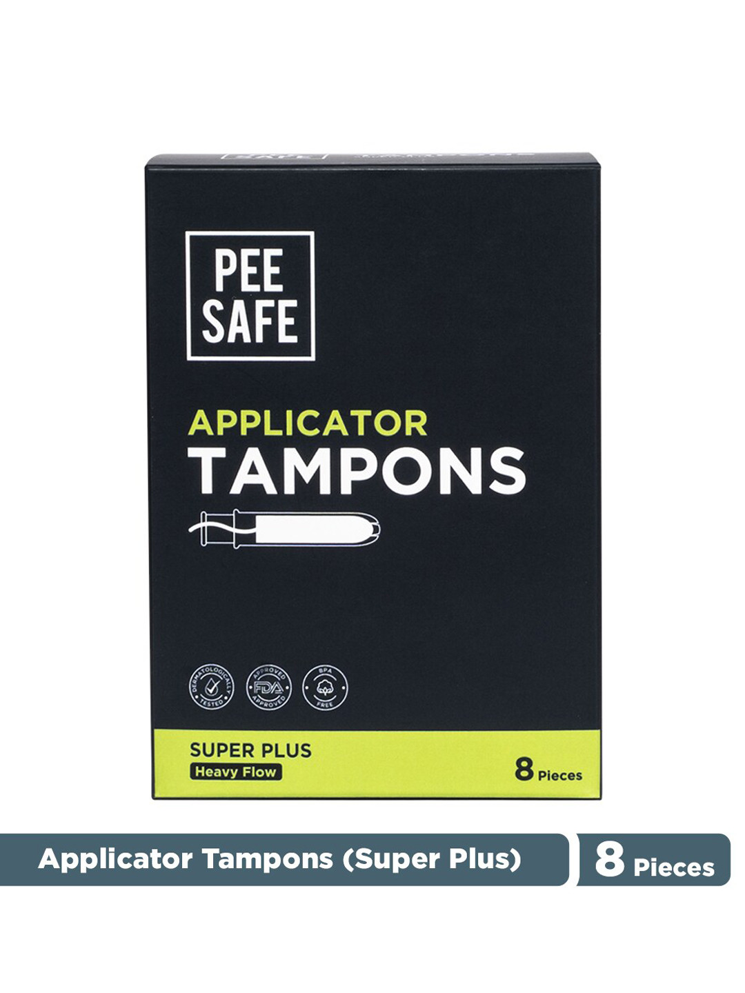PEESAFE Applicator Tampons For Heavy Flow - 8Pcs