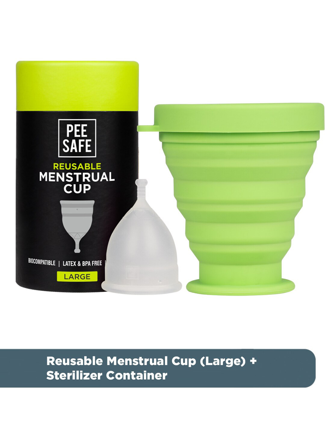PEESAFE Menstrual Cup Large With Pouch & Container Combo