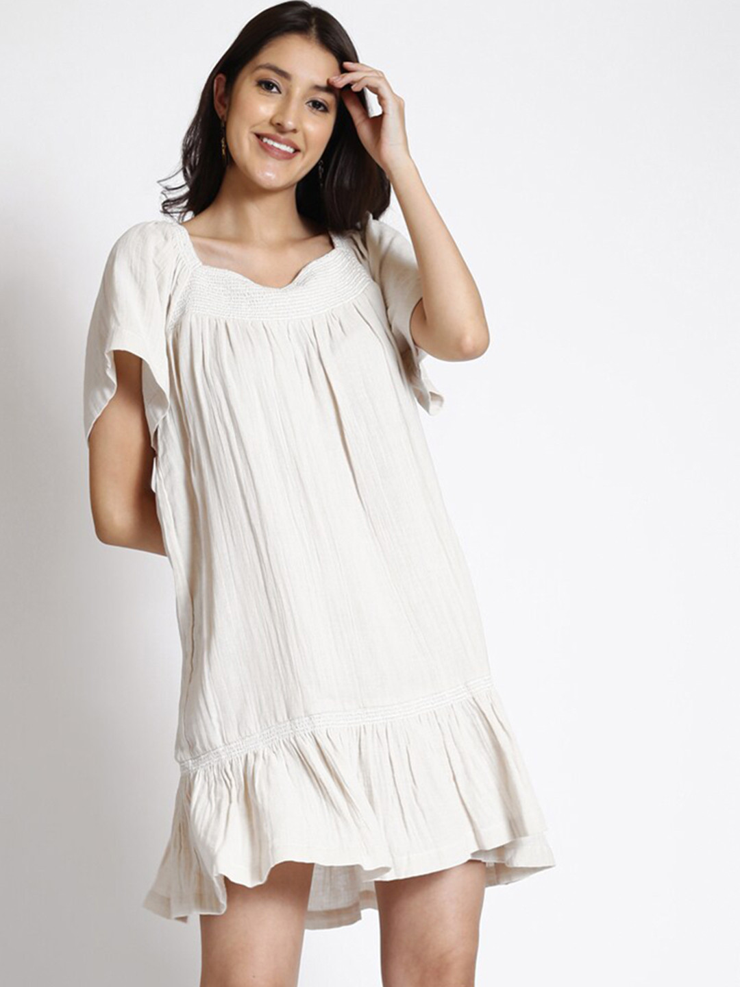 250 DESIGNS Bell Sleeve Cotton A Line Skater Dress
