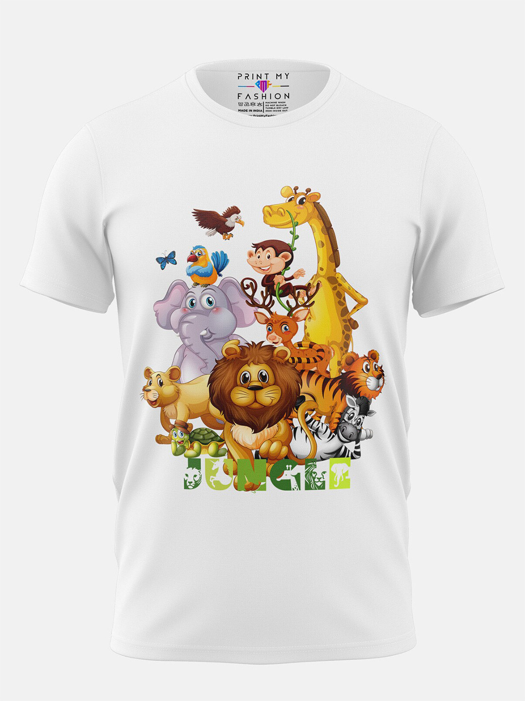 Print My Fashion Boys Jungle Animals Printed Cotton T-shirt