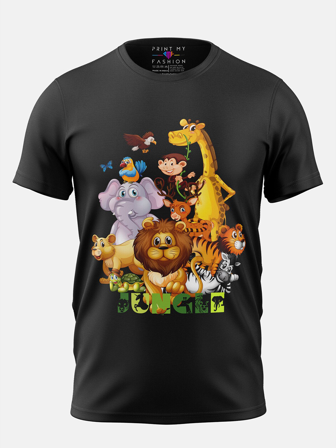 Print My Fashion Boys Jungle Animals Printed Cotton T-shirt
