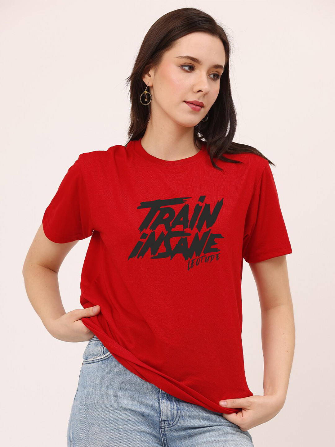 Leotude Train Insane Typography T-shirt