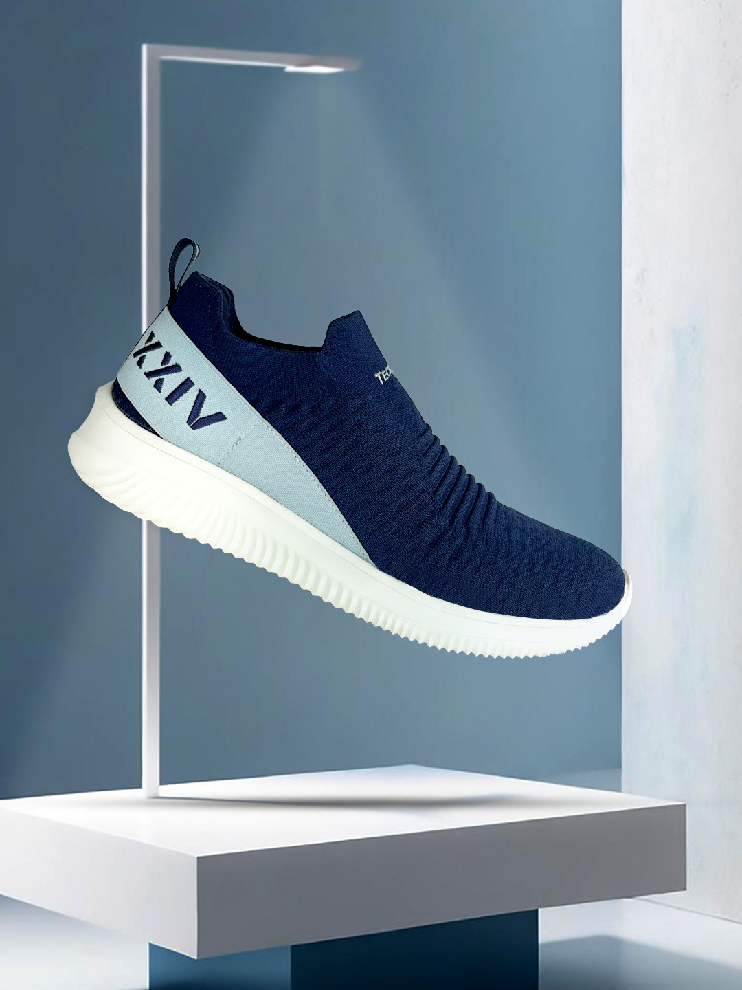 KazarMax Men TechKnit Colourblocked Slip On Sneakers