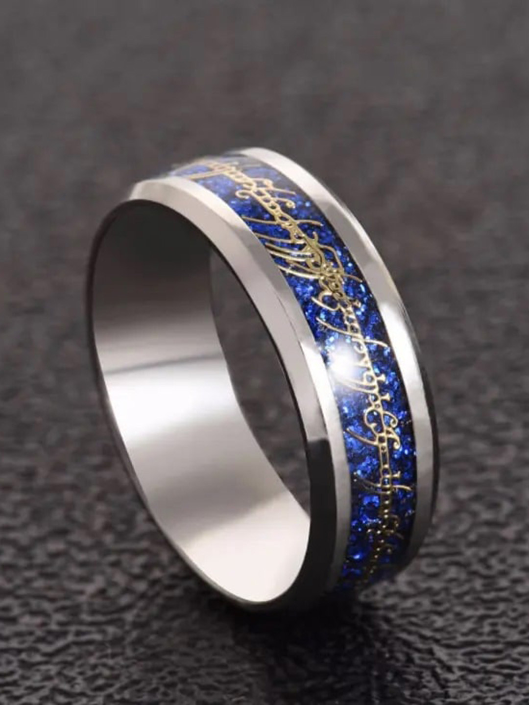MEENAZ Men Stainless Steel Silver Plated Double Band Ring