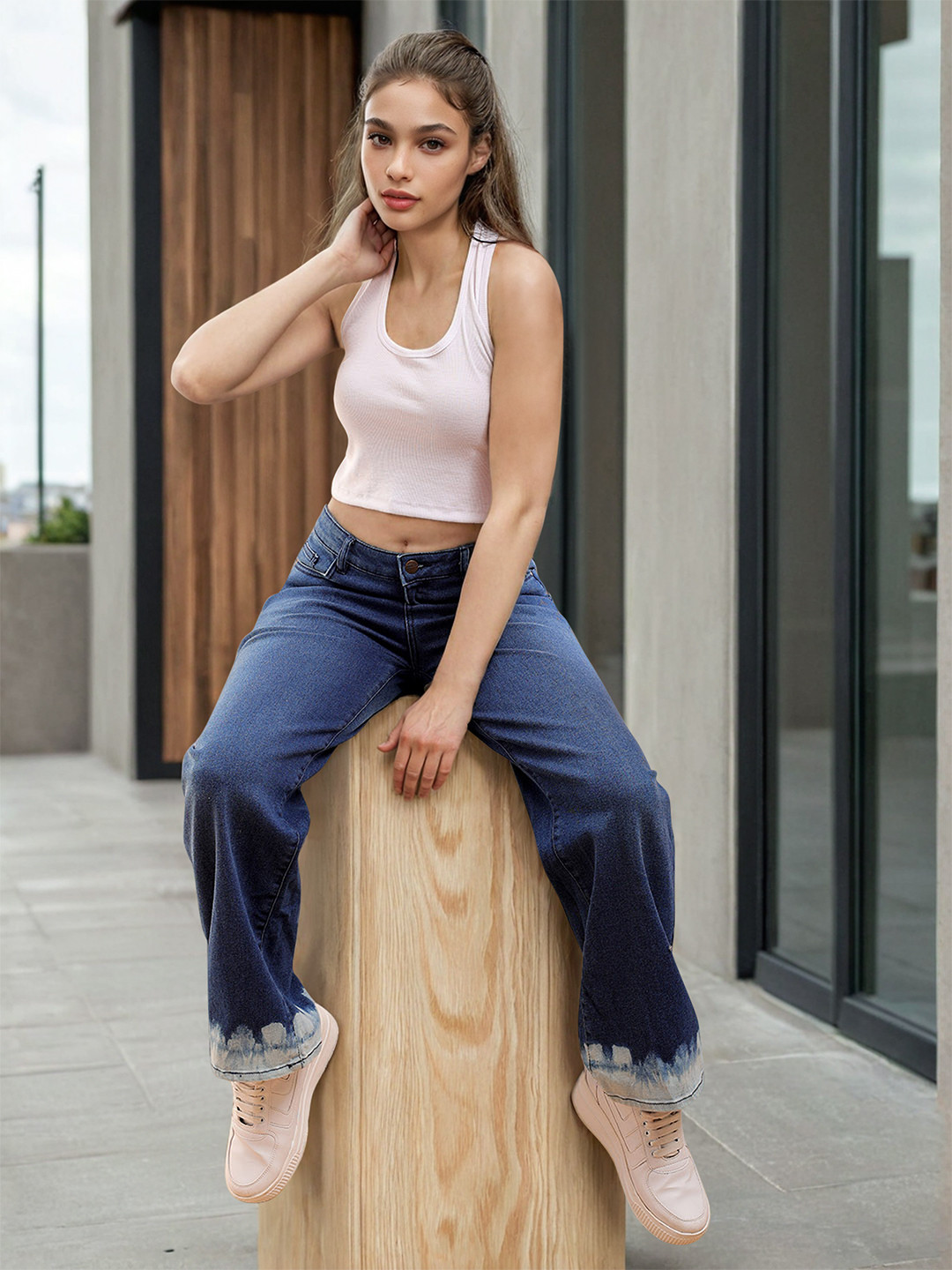 Freehand by The Indian Garage Co Scoop Neck Tank Crop Top