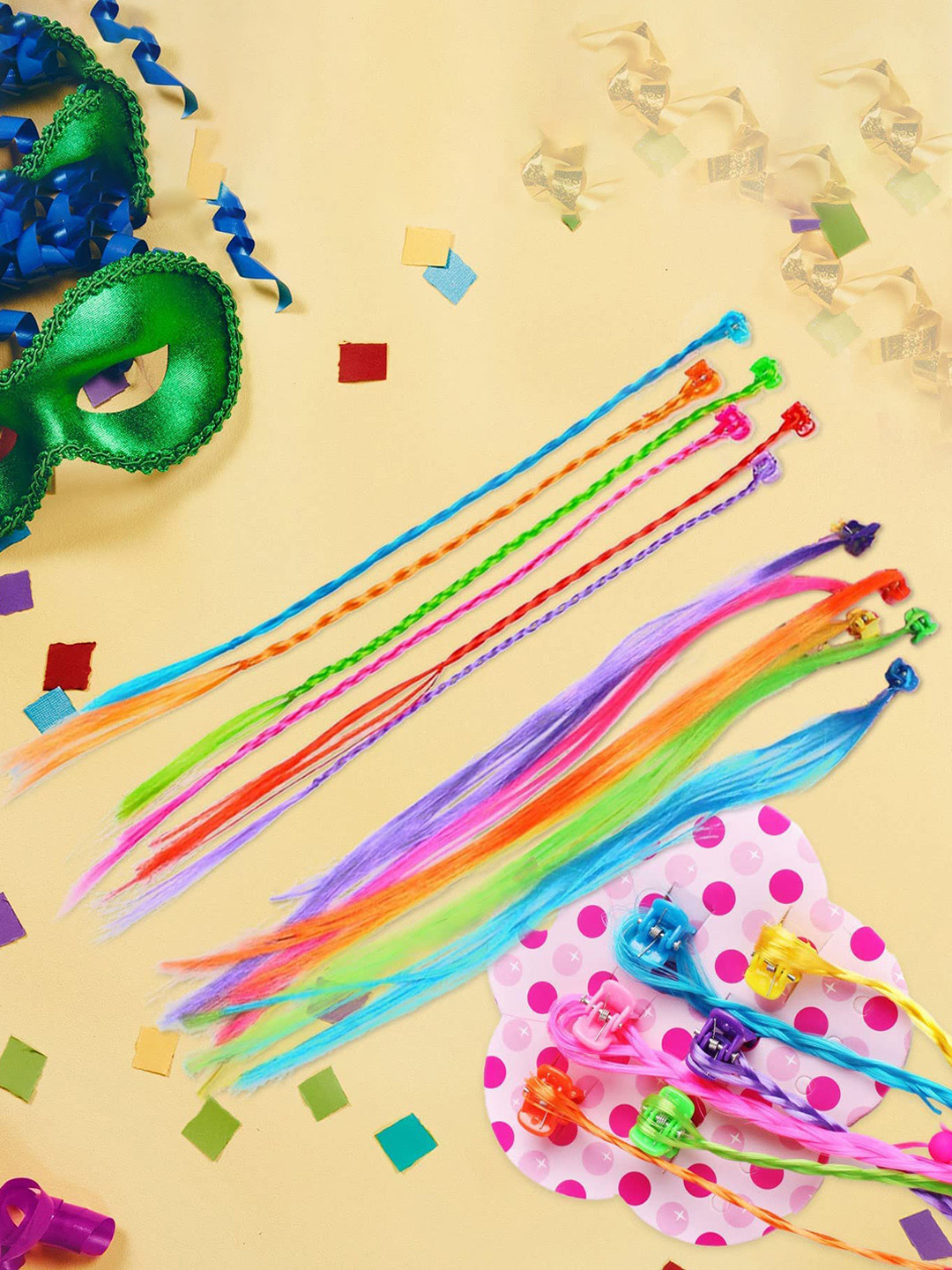 LYTIX Set Of 6 Colorful Synthetic Braid Style Hair Accessory Set