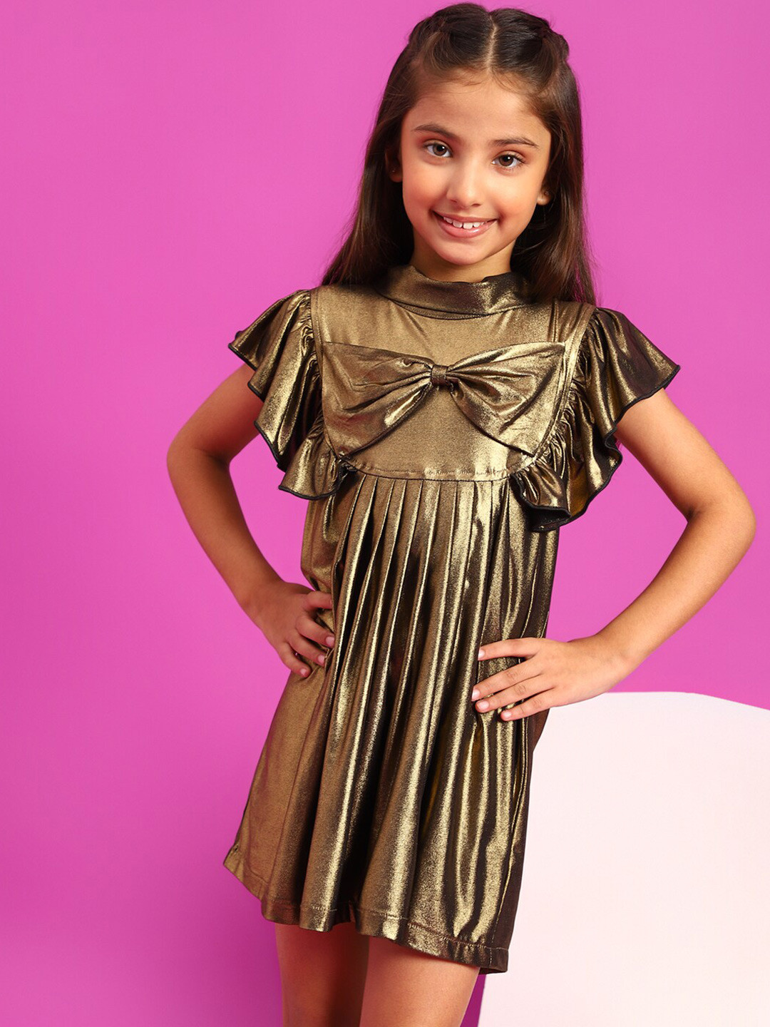 TALES & STORIES Girls Flutter Sleeve A-Line Mini Dress