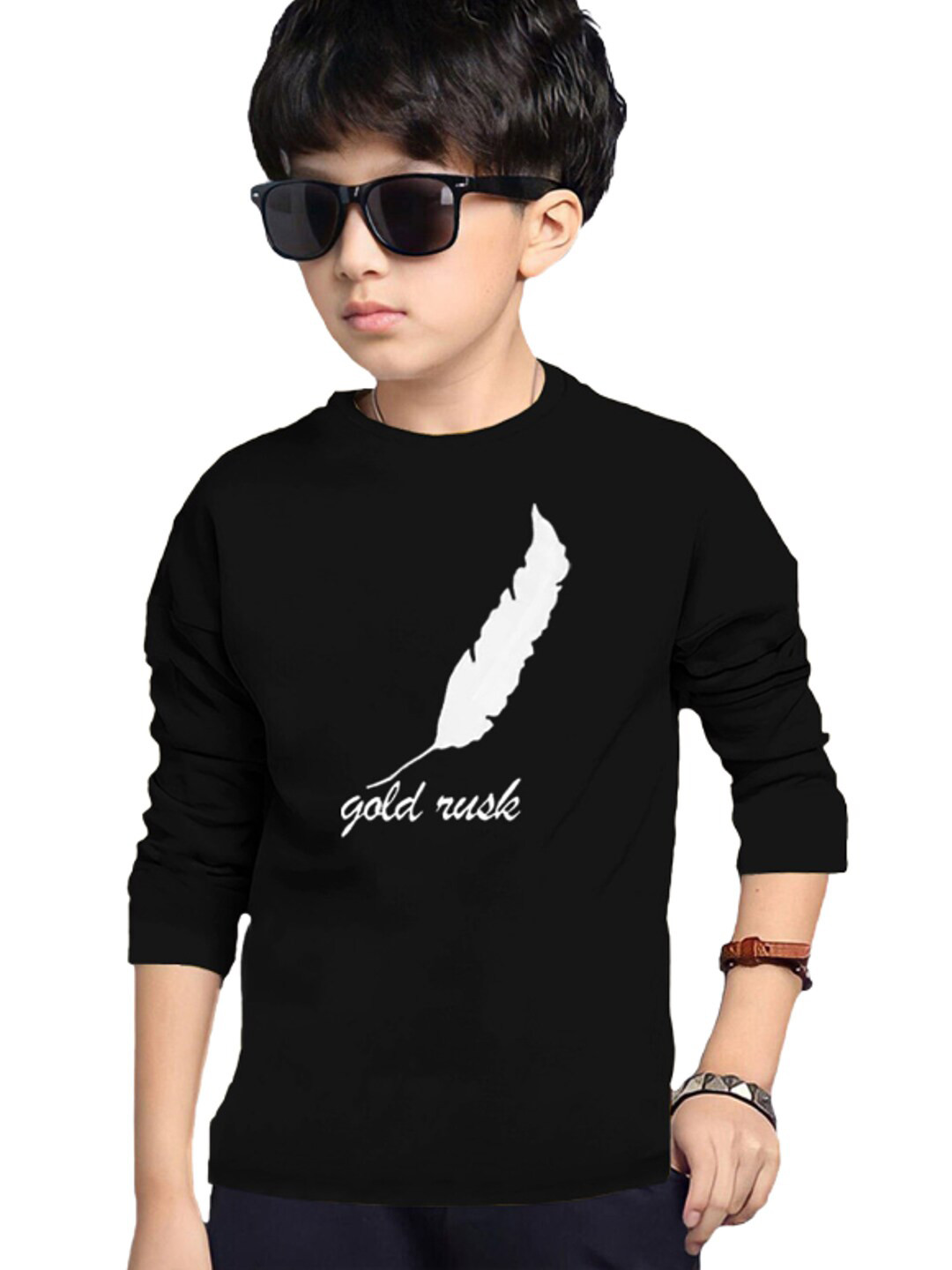 FastColors Boys Typography Printed Pure Cotton T-shirt