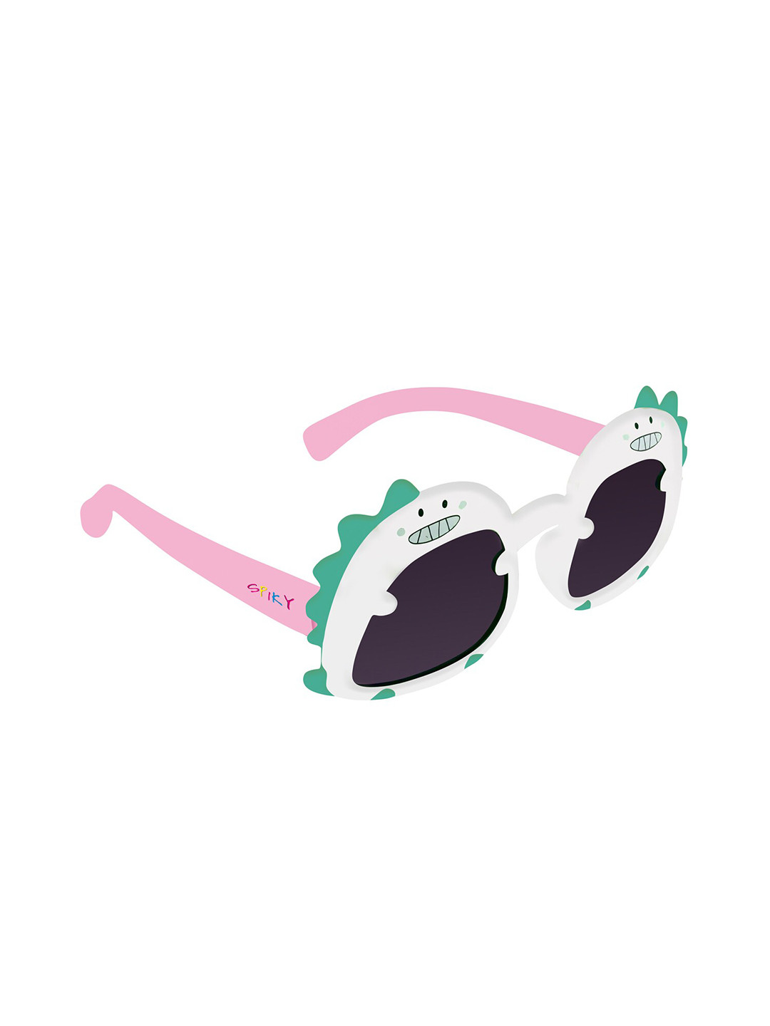 Spiky Kids Oval Dinosaur Sunglasses with UV Protected Lens 1672_wht_blk