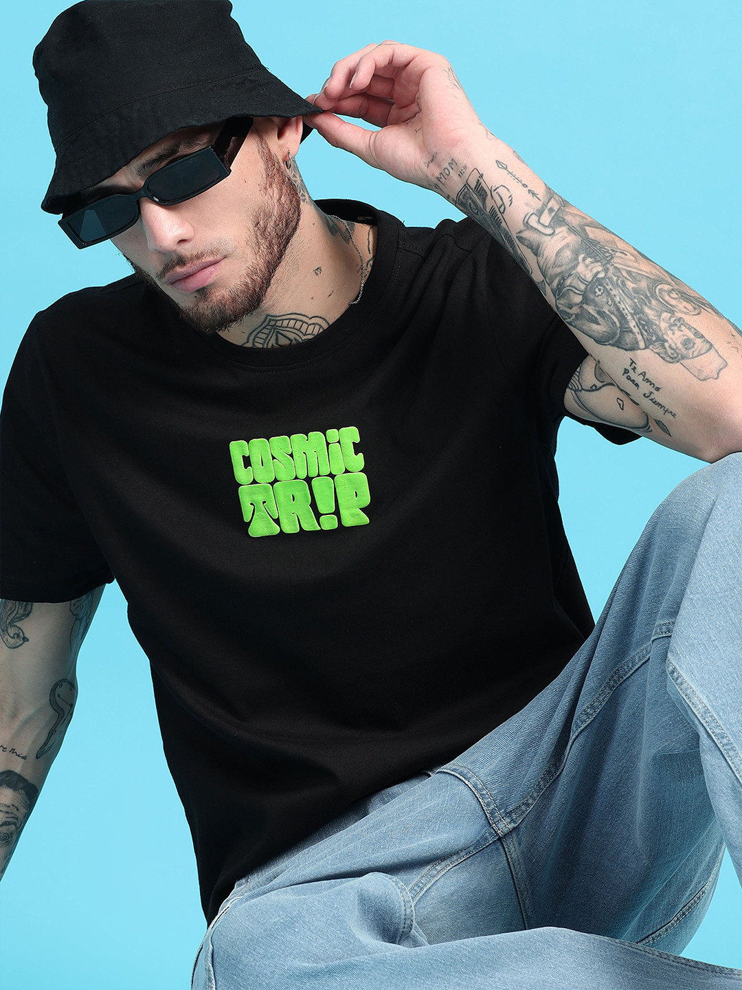recast Printed Round Neck Oversized T-shirt