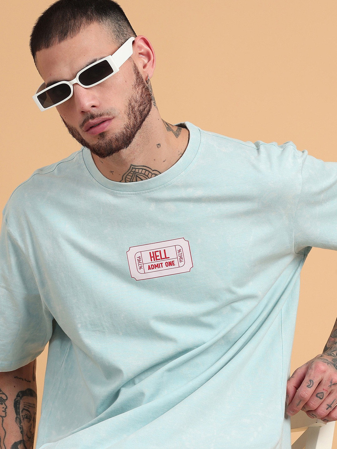 recast Oversized Round Neck Bio Finish Cotton T-shirt