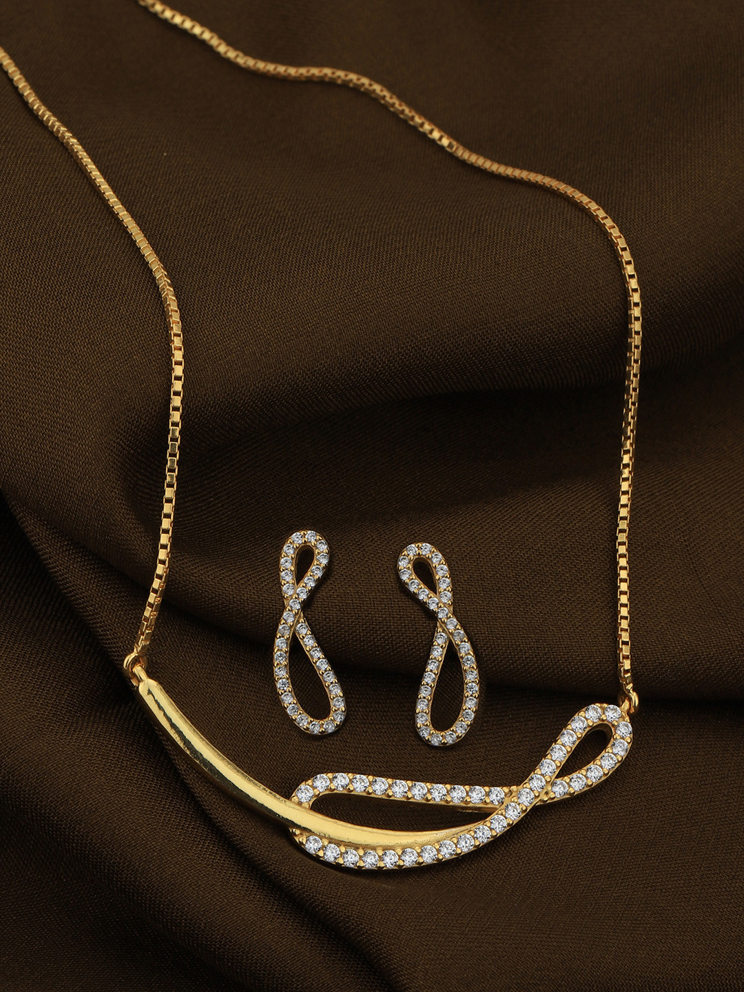 Carlton London 18kt Gold-Plated CZ Jewellery Set