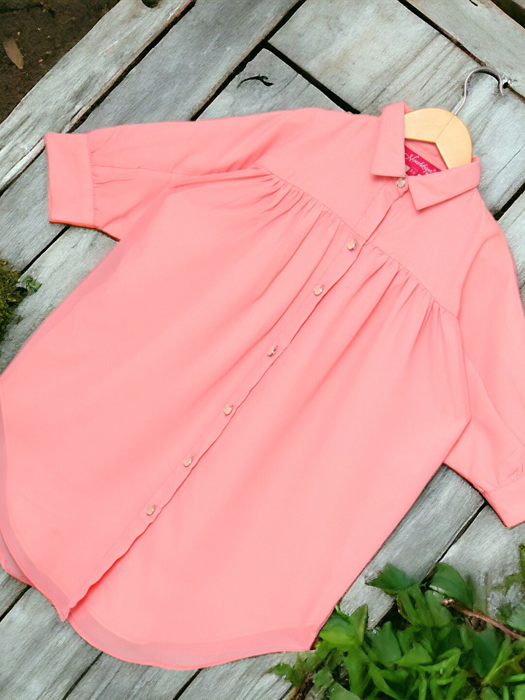 MUSHKIYA Georgette Shirt Style Top