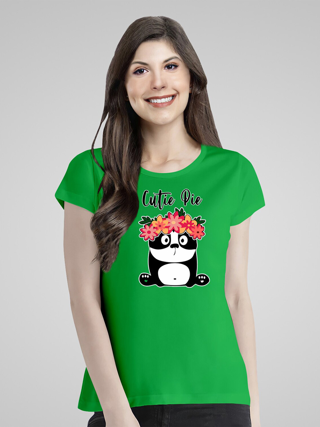 Pootlu Panda Printed Extended Sleeves Pure Cotton T-shirt