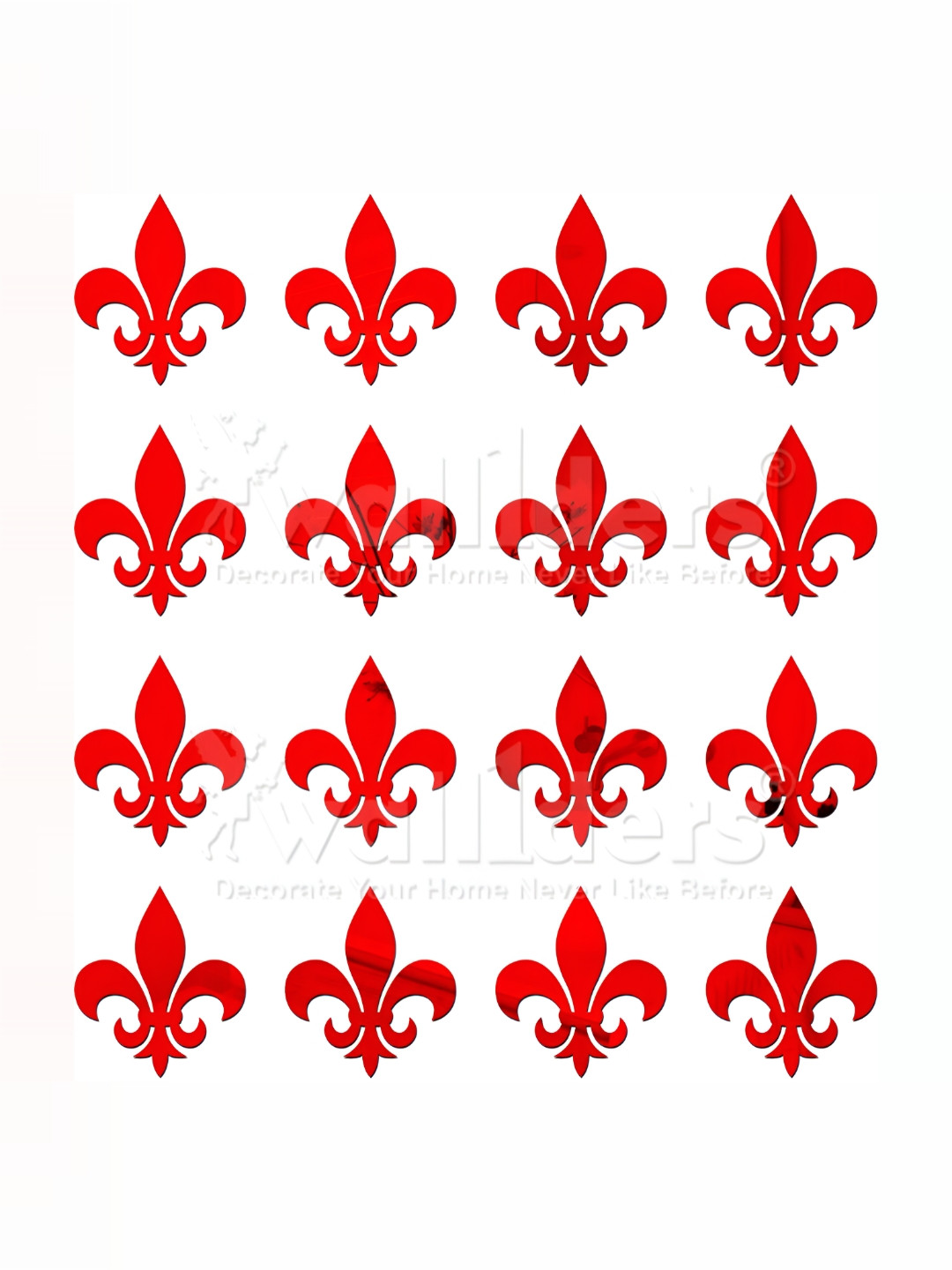 Wall1ders Red 16 Pieces Acrylic Wall Stickers