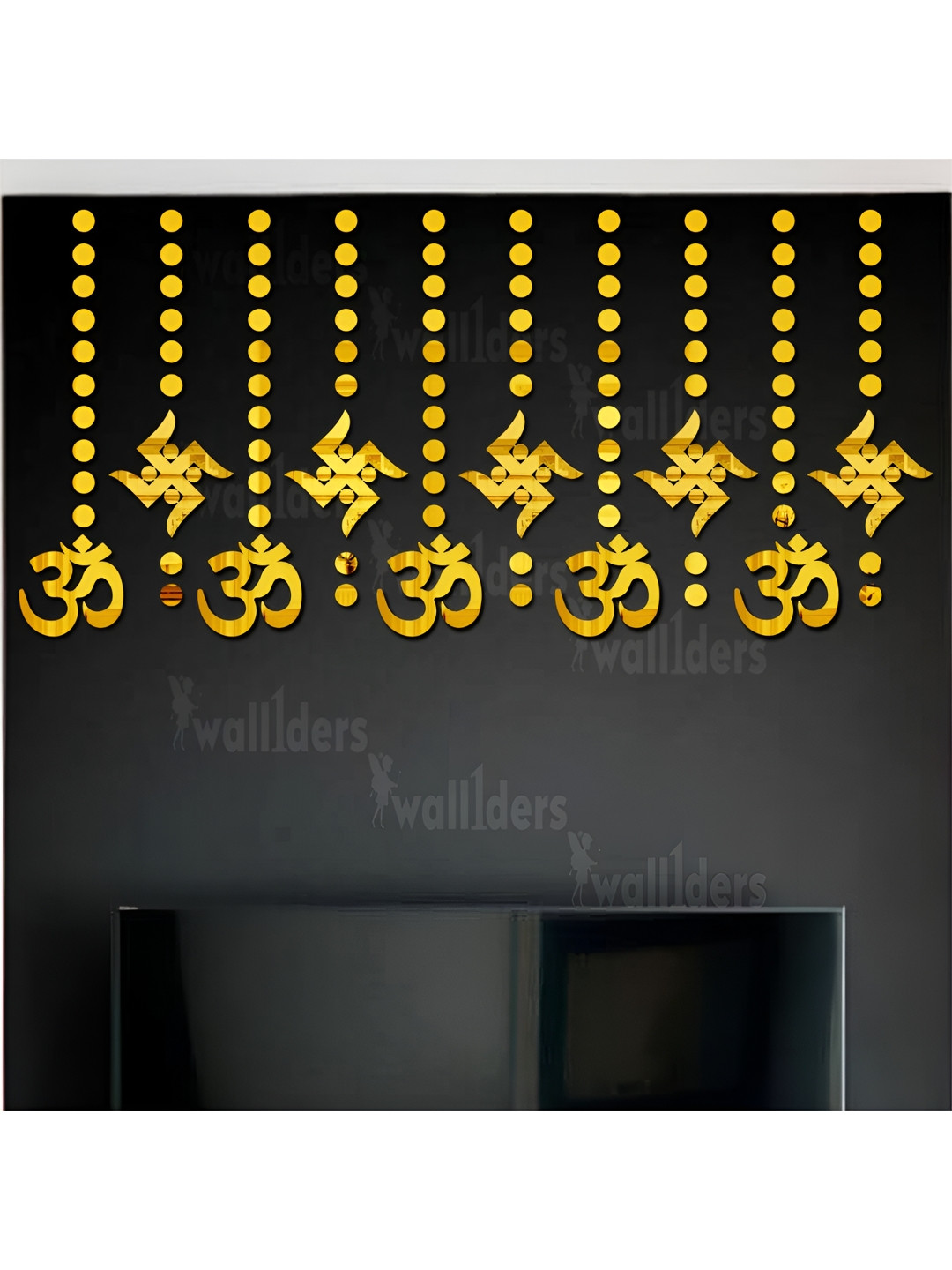 Wall1ders Gold Toned 110 Pieces 3D Acrylic Mirror Wall Stickers