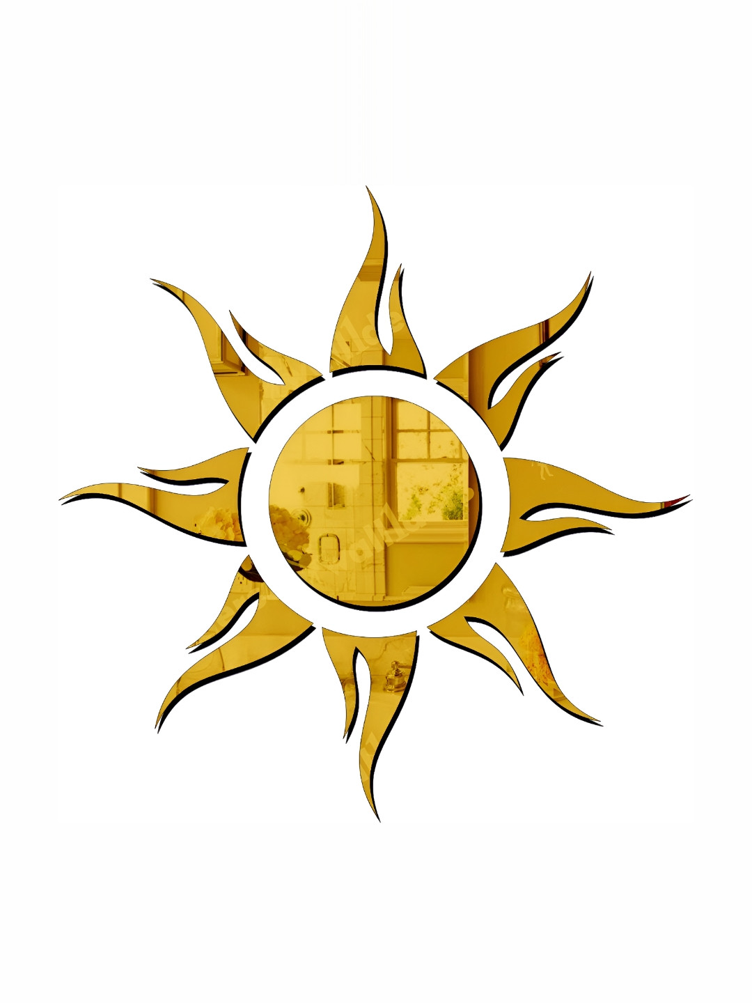 Wall1ders Gold Toned Abstract Acrylic Wall Stickers