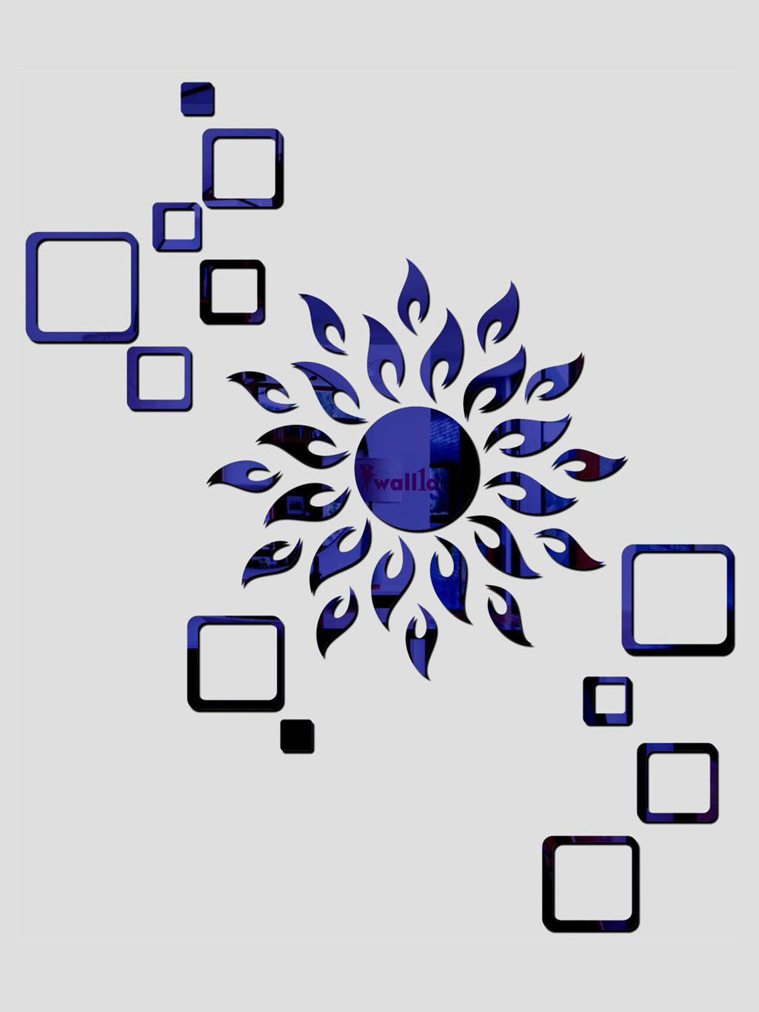 Wall1ders Blu 13 Pieces Acrylic Wall Stickers