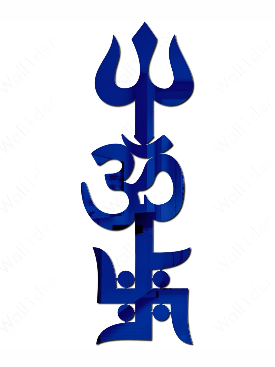 Wall1ders Blue 3D Acrylic Mirror Wall Sticker