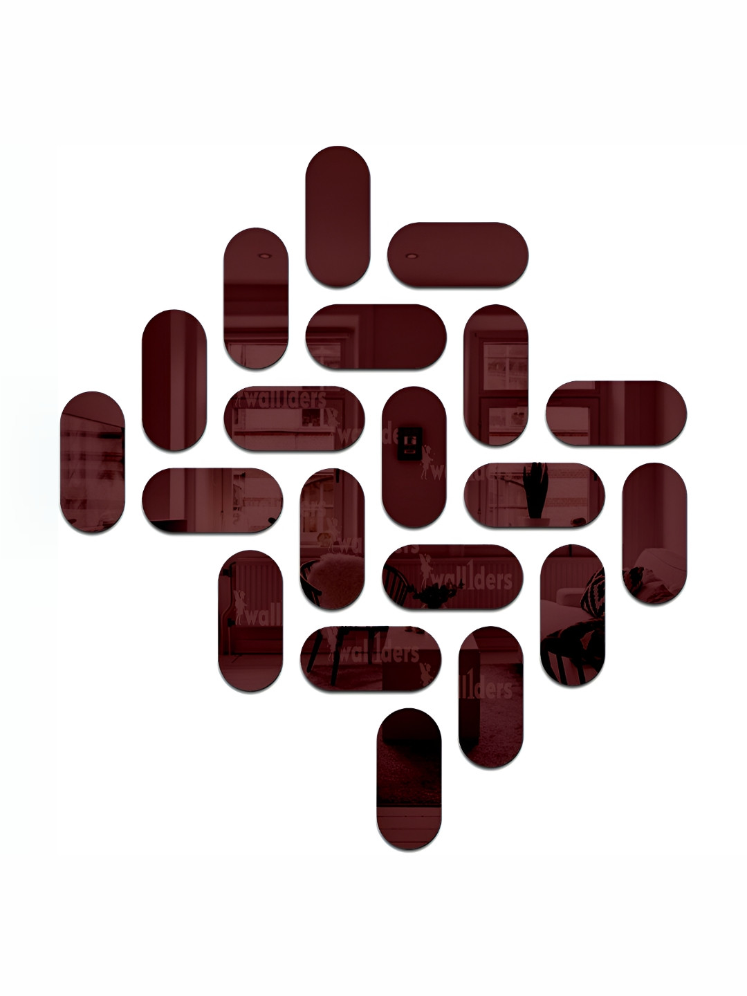 Wall1ders Brown 20 Pieces Acrylic Wall Stickers