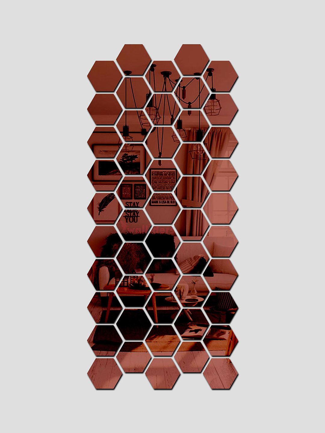 Wall1ders Brown 50 Pieces Acrylic Wall Stickers