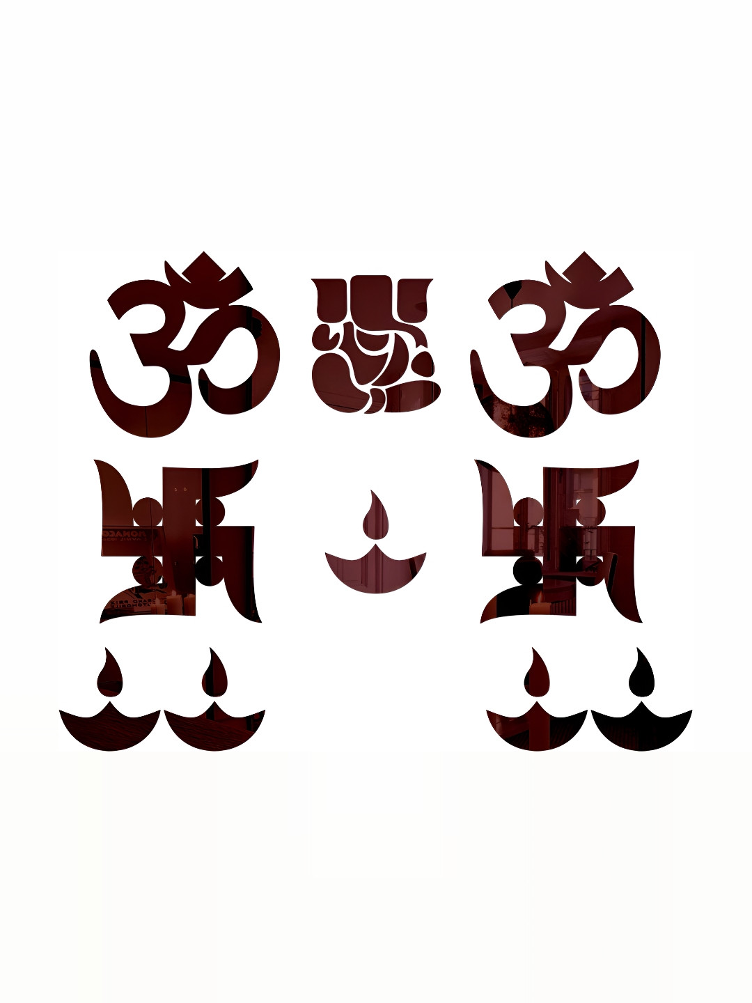 Wall1ders Brown 10 Pieces Religious Acrylic Wall Stickers