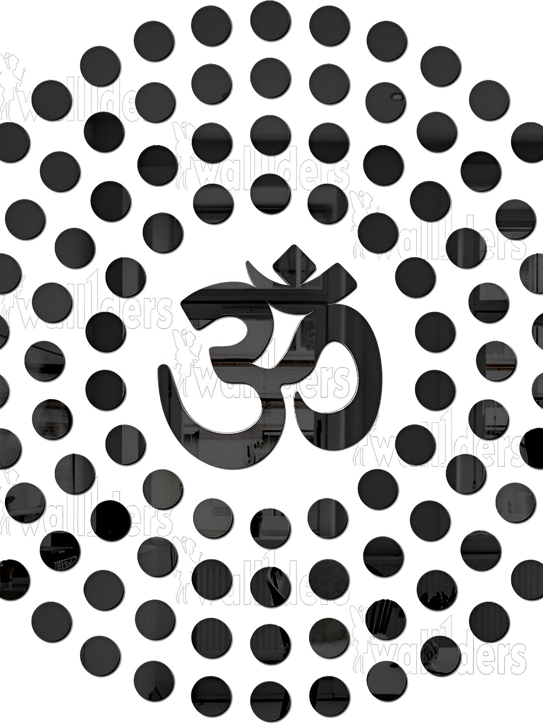 Wall1ders Black 101 Pieces Acrylic Wall Stickers