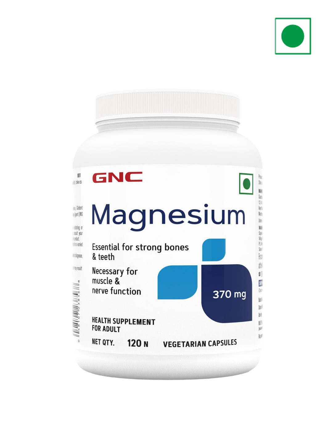 GNC Magnesium 370mg Vegetarian Capsules - 120 Capsules