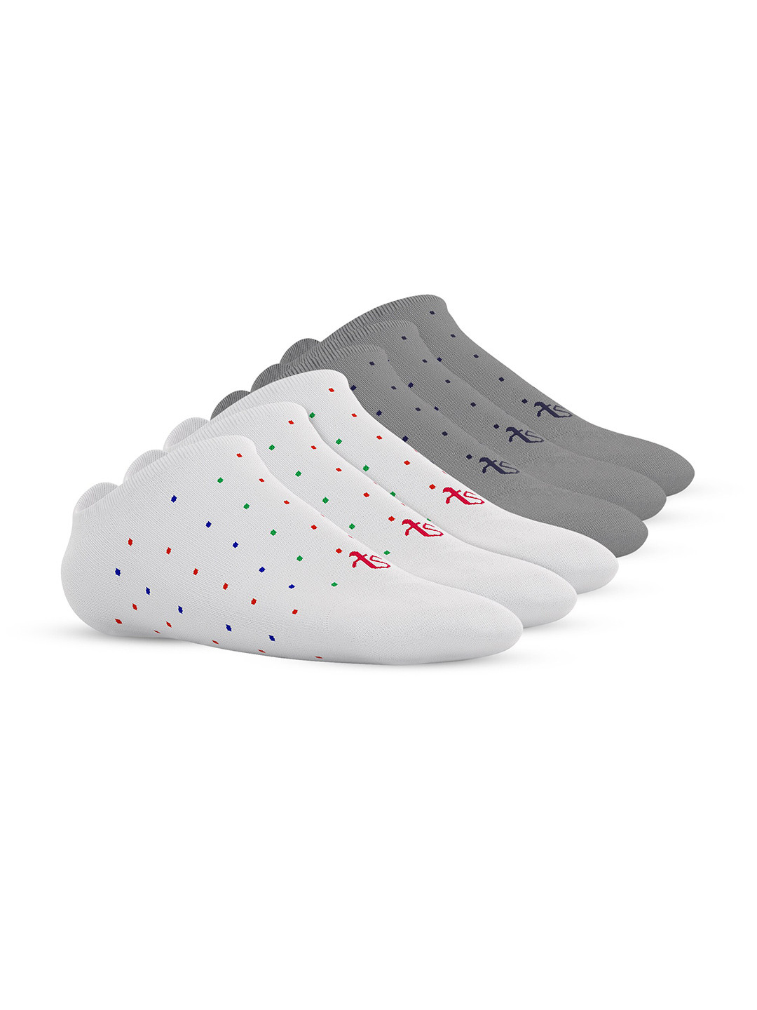 TalkingSox Unisex Pack Of 6 Polka Dot Printed Bamboo Shoe Liner Socks