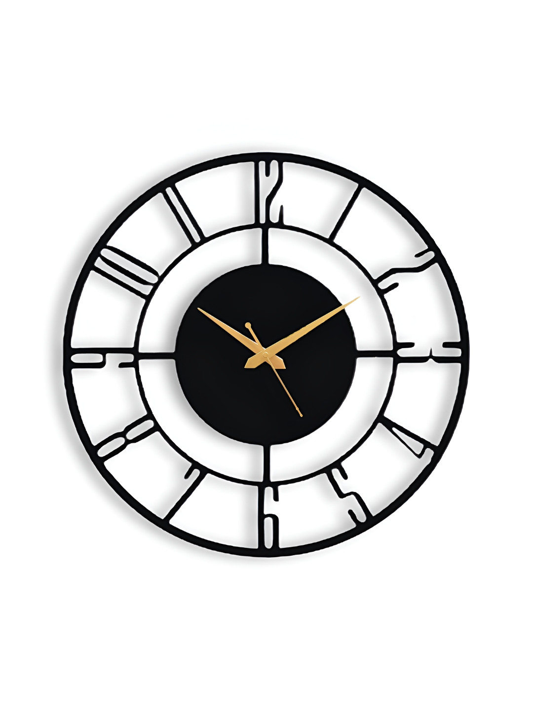 Arabs Decor Black Metal Large Display Round Battery Analogue Wall Clock-40cm