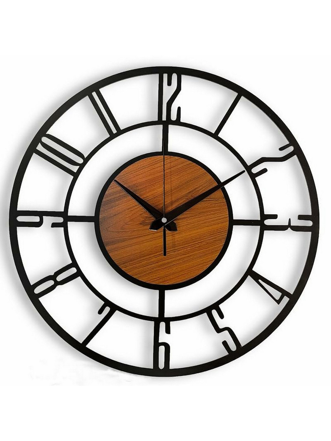 Arabs Decor Black & Brown Contemporary Analogue Wall Clock