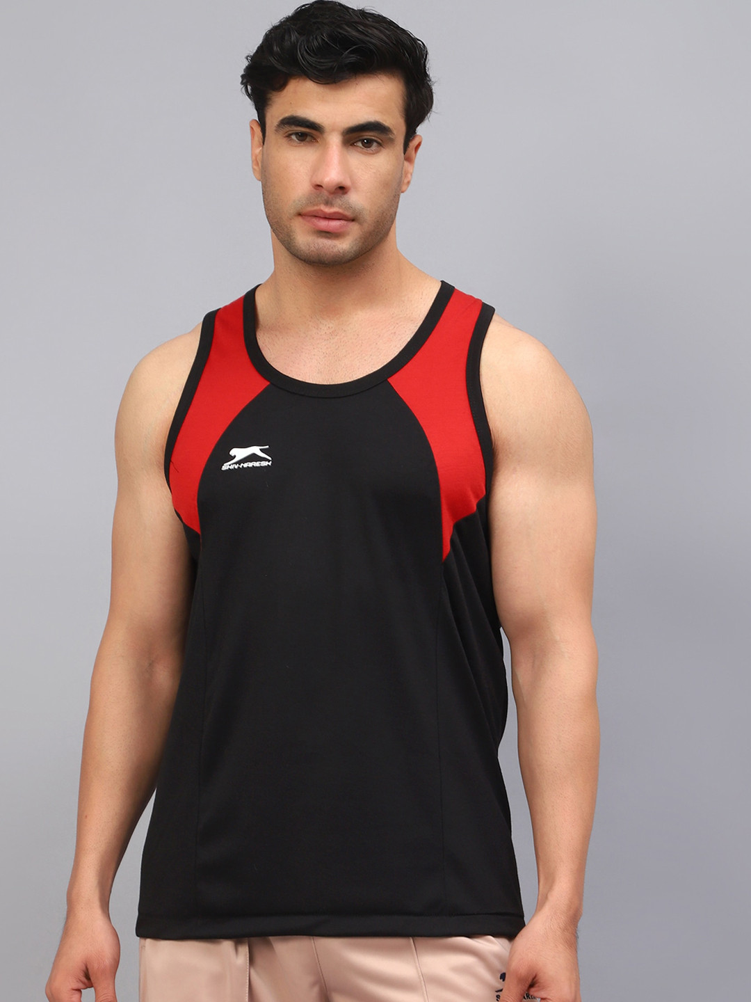 Shiv Naresh Pack Of 2 Basic Innerwear Vests 208_Black/Red_Vest